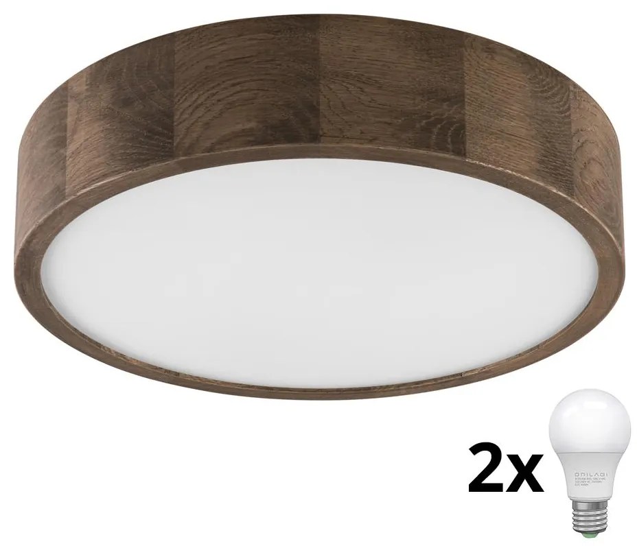 Brilagi - Lampada LED da soffitto CARVALHO 2xE27/60W/230V noce 37 cm