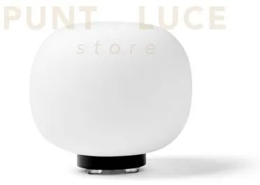 Bombo lampada da tavolo piccola d.15cm struttura metallo nero atta...