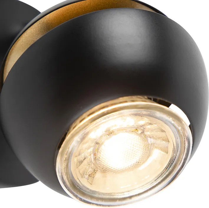 Faretto moderno 1 luce nero con interno oro - Buell Deluxe