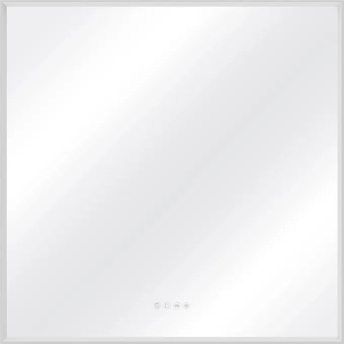 Specchio con illuminazione integrata bagno quadrato SENSEA L 90 x H 90 x P 3.85 cm grigio / argento