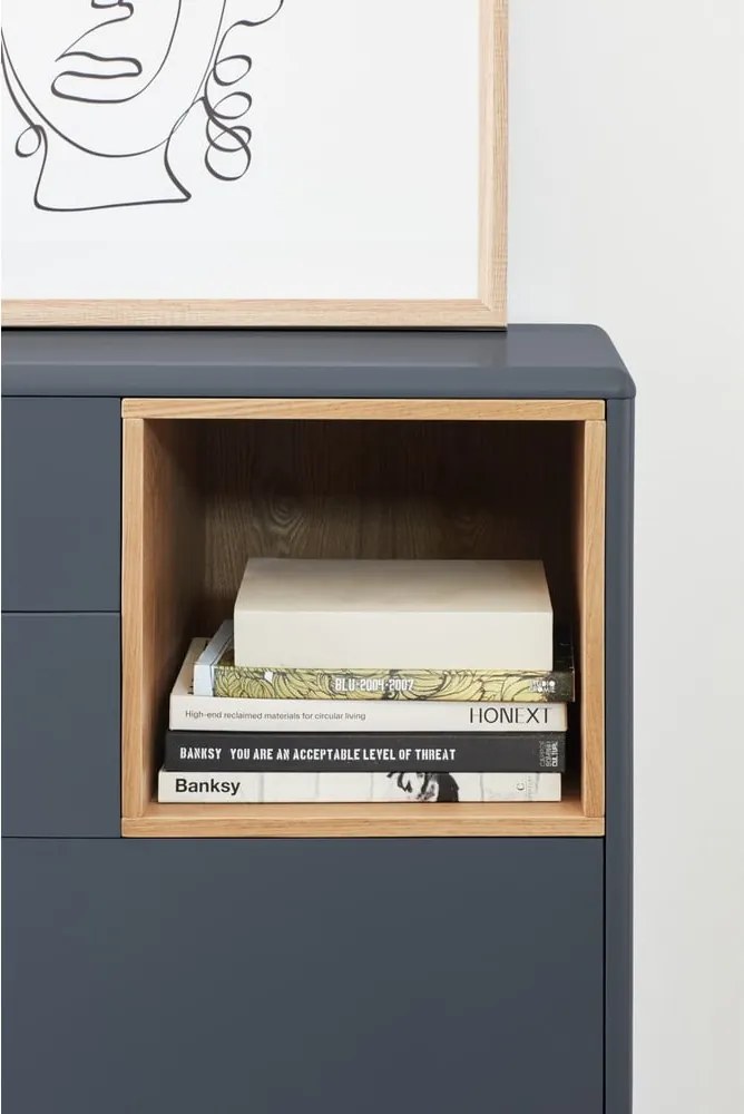 Cassettiera bassa grigio scuro 90x90 cm Corvo - Teulat