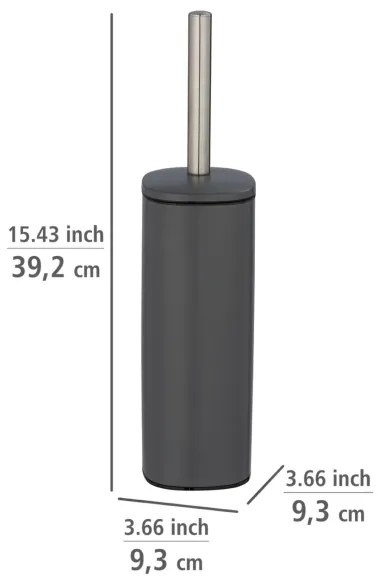 WENKO 24777100 - set per WC ALASSIO 9,3x39,2 cm acciaio inossidabile/grigio