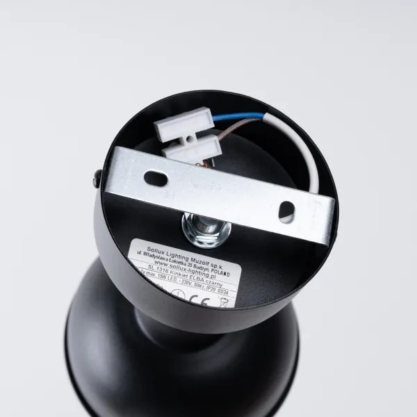 Sollux SL.1316 - Faretto da parete ELBA 1xE27/15W/230V nero