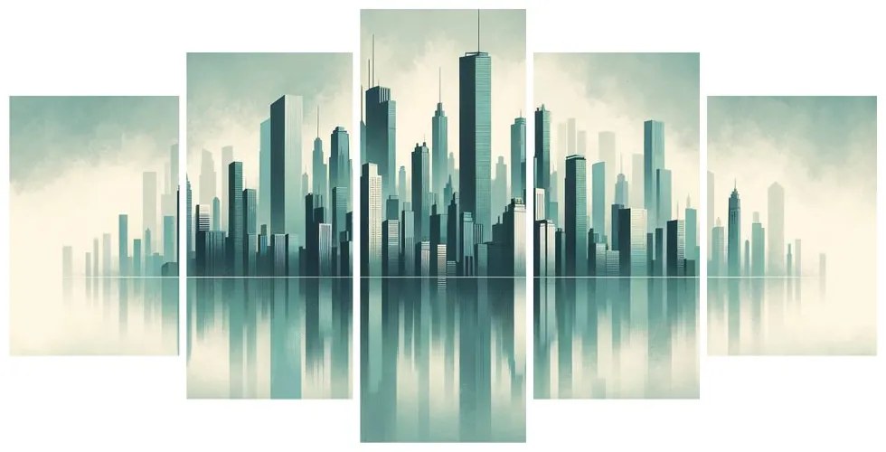 Quadro su tela – Grattacieli avvolti nella nebbia