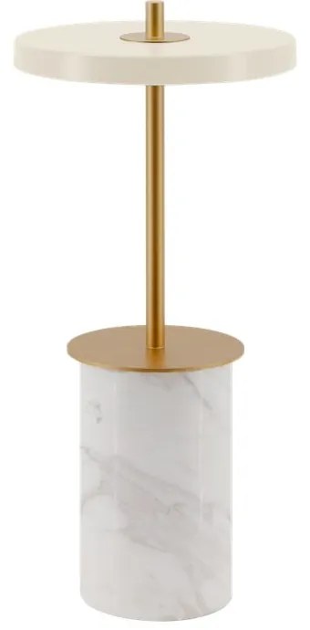 Lampada da tavolo dimmerabile a LED in marmo crema con paralume in metallo (altezza 25,5 cm) Asteria Move Mini - UMAGE