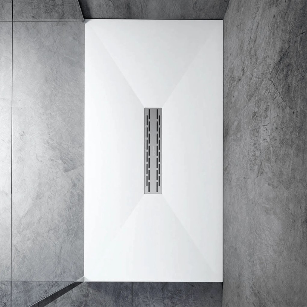 Piatto Doccia 100x140 RelaxDesign "Rocky Solid Lux" Bianco