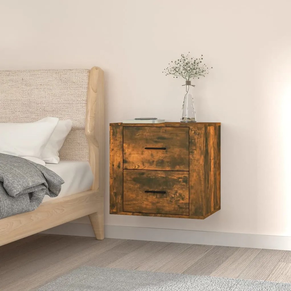 Comodino A Muro Rovere Fumo 50x36x47 Cm /