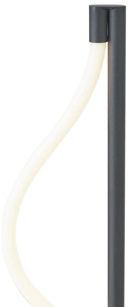 Lampada da terra moderna nera con LED dimmerabile a 3 livelli - Twirl