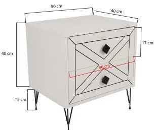 Comodino LUNA 50x55 cm bianco