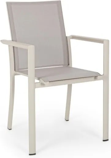 Set 4 Sedie Da Esterno In Alluminio E Textilene Con Braccioli Konnor Rastin Bizzotto