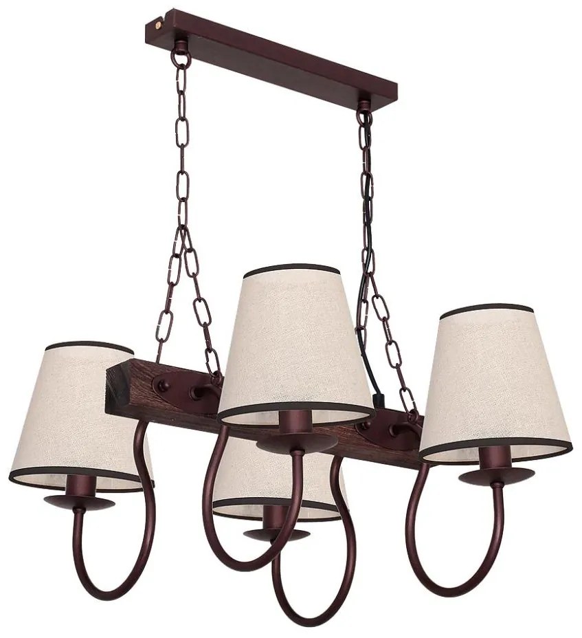 Lampadario a sospensione con catena CARIN 4xE14/60W/230V scuro