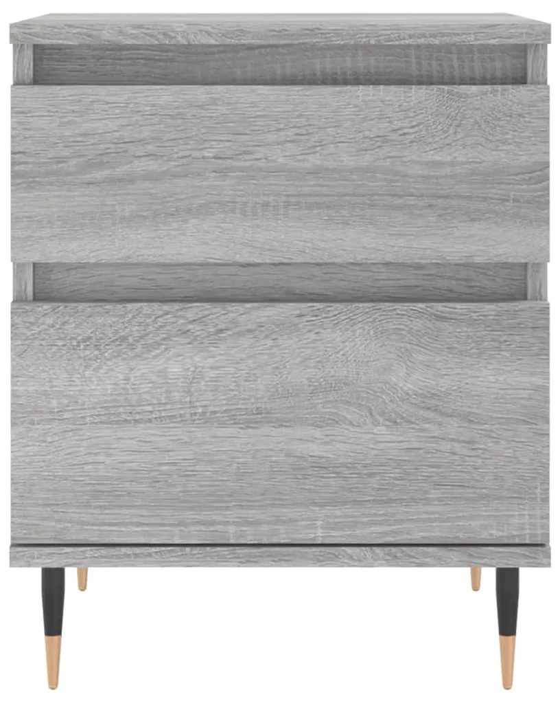 Comodini 2pz Grigio Sonoma 40x35x50 cm in Legno Multistrato