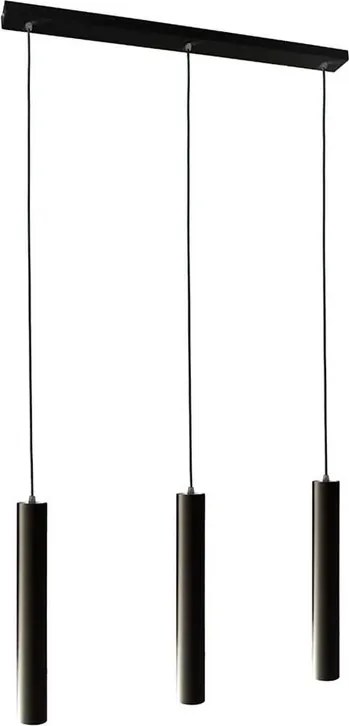 Lampadario Design Tubix nero paralume nero 3x GU10 NOVECENTO