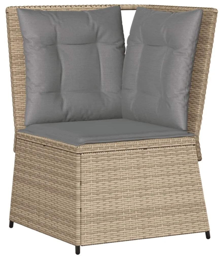 Set divani da giardino 6 pz con cuscini in polyrattan beige