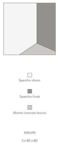 Specchio moderno 80x80 cm vetro fumč e laminato effetto bianco - GEORGE