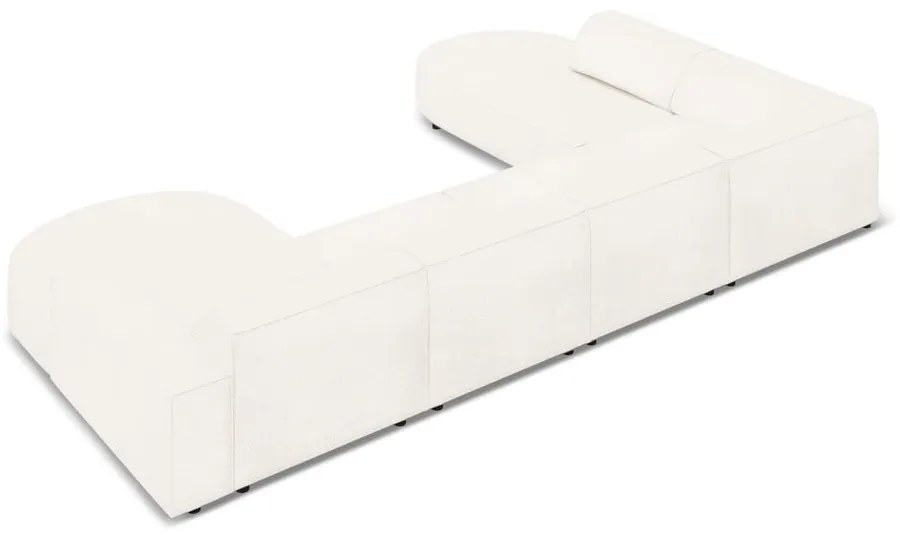 Divano angolare beige in tessuto bouclé (angolo sinistro) Jodie - Micadoni Home