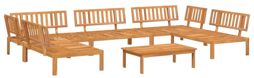 Set divano pallet da giardino 6 pz in legno massello di acacia