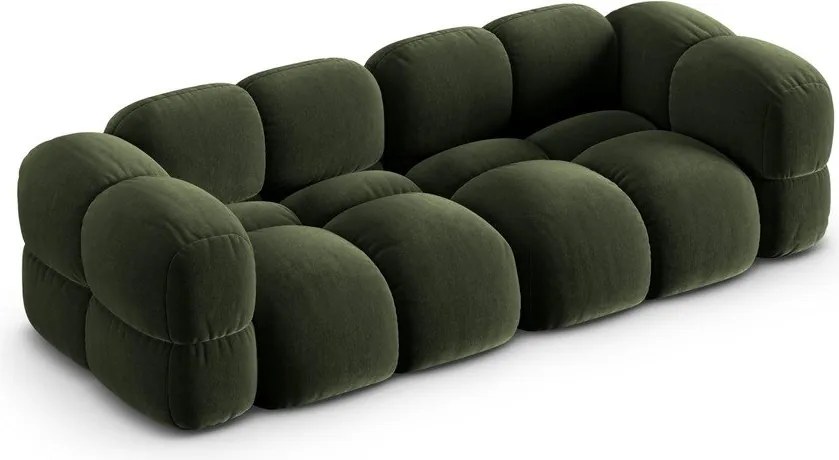 Divano verde con rivestimento in velluto 250 cm Loretto – Cosmopolitan Design