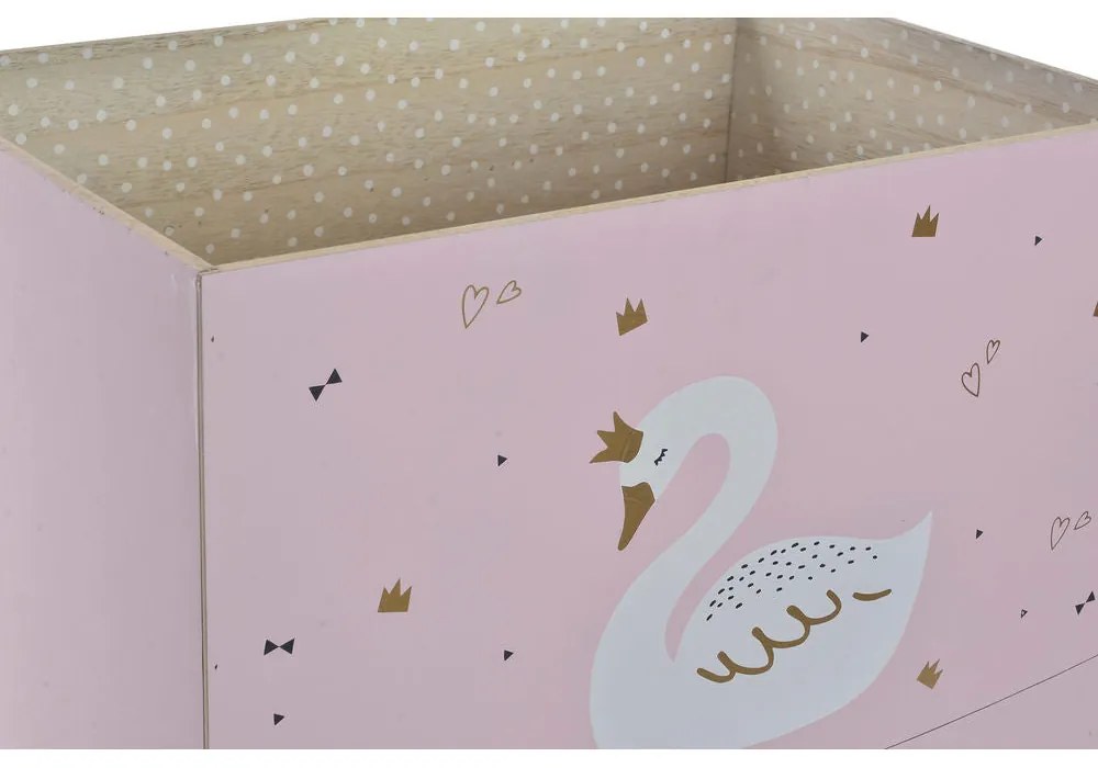 Scatola Decorativa DKD Home Decor Legno Cigno (39 x 26 x 32 cm) (2 pezzi)