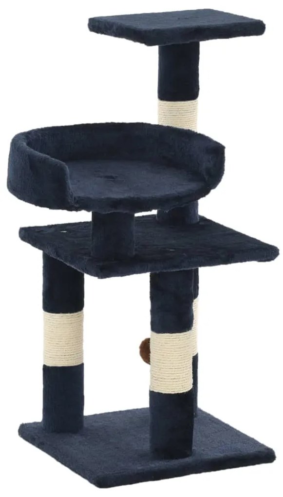 Albero per gatti con tiragraffi in sisal 65 cm blu