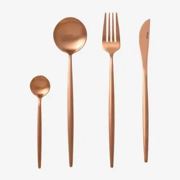 Posate Metalliche Noya Opache 16 Pz Oro Rosa Opaco - Sklum