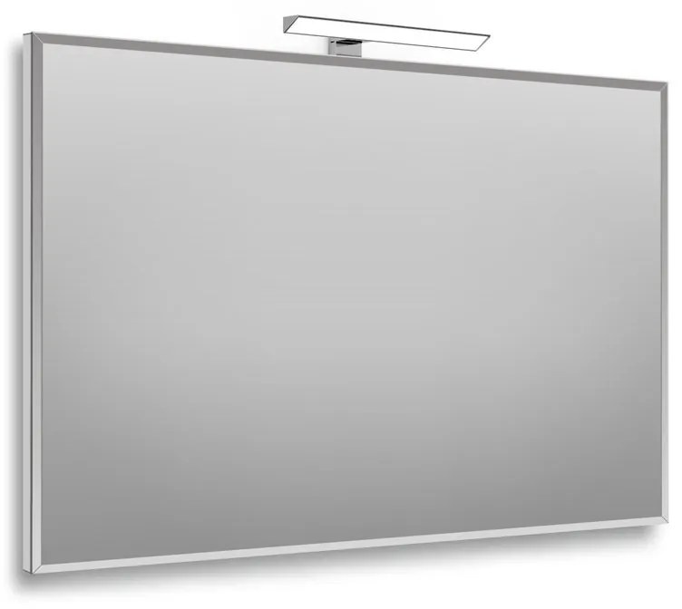 Specchio con illuminazione integrata bagno rettangolare Bisellata H 70 x P 2.5 cm grigio / argento