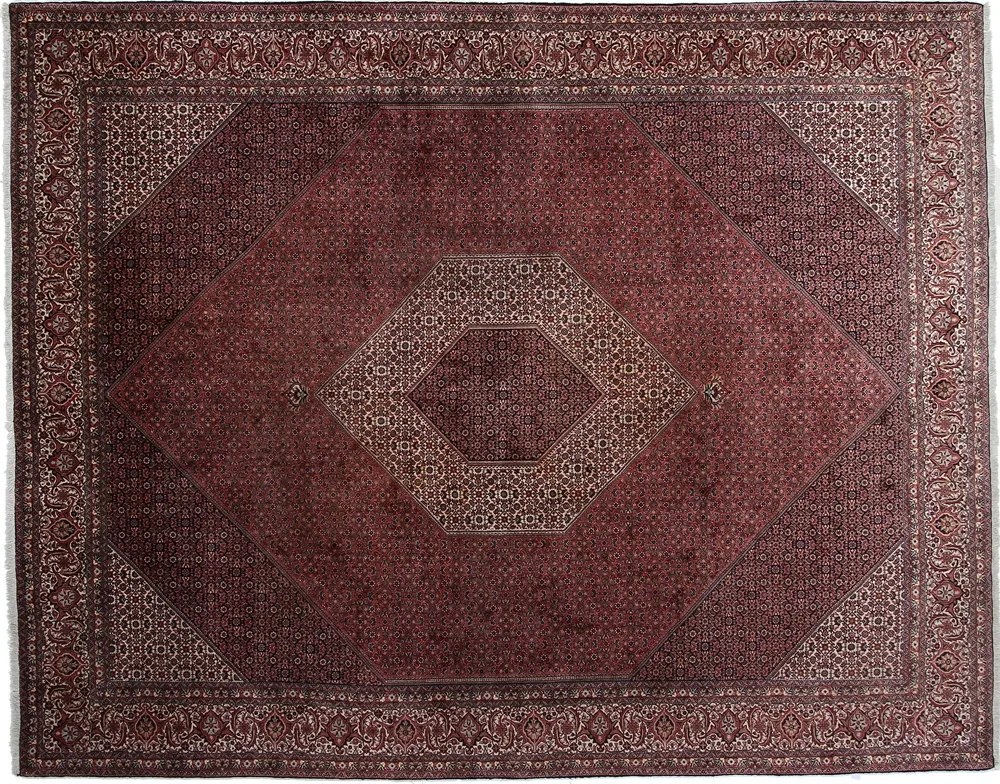 Bidjar Tappeto persiano 390x310 Rosa (Iran) Annodato A Mano