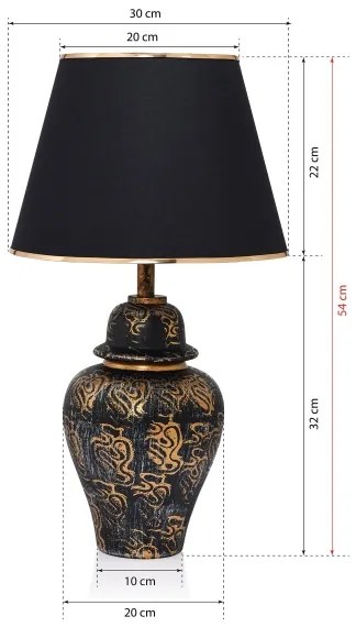 Lampada da tavolo 1xE27/40W/230V nero