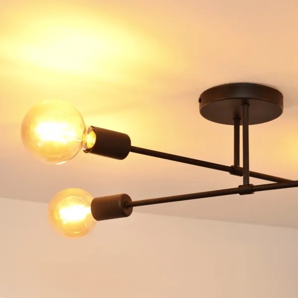 Lampadario a plafone LED CAMBRIDGE 4xE27/8W/230V nero