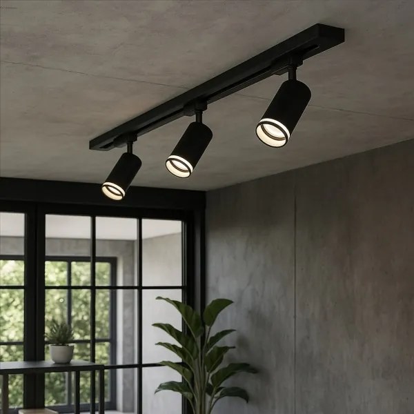 Faretto nel sistema a binario PIPE 3xGU10/10W/230V nero