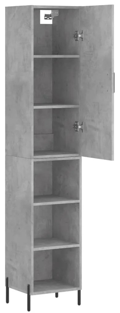 Credenza Grigio Cemento 34,5x34x180 cm in Legno Multistrato