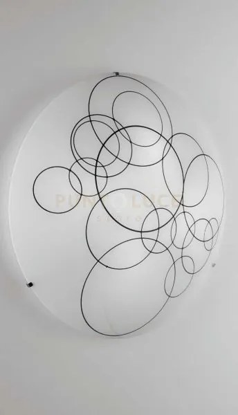 Plafoniera karma bianca e nera 4 luci attacco e27 50x50x13,5cm in v...