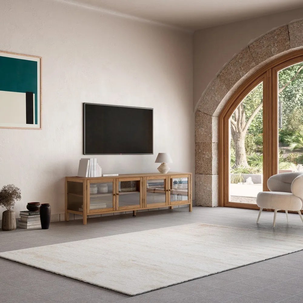 Mobile TV di colore naturale con effetto rovere 160x50x40 cm Ceci – MOME
