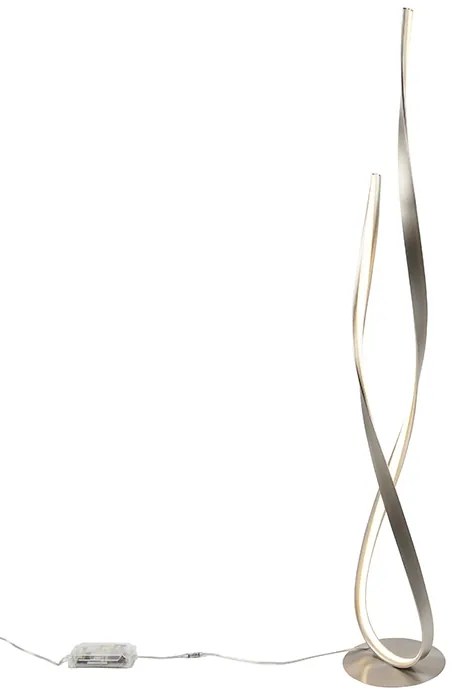 Lampada da terra moderna in acciaio con LED e dimmer - Belinda