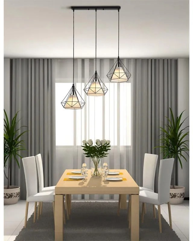 Lampadario Design Tango2 nero 3x E27 NOVECENTO