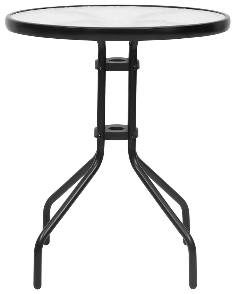 Set mobili da pranzo per giardino 3 pz nero