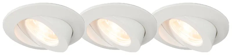 Set di 3 faretti da incasso bianchi con LED IP44 - Relax LED