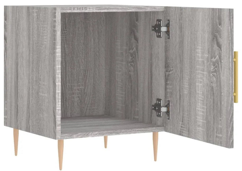 Comodini 2 pz Grigio Sonoma 40x40x50 cm in Legno Multistrato