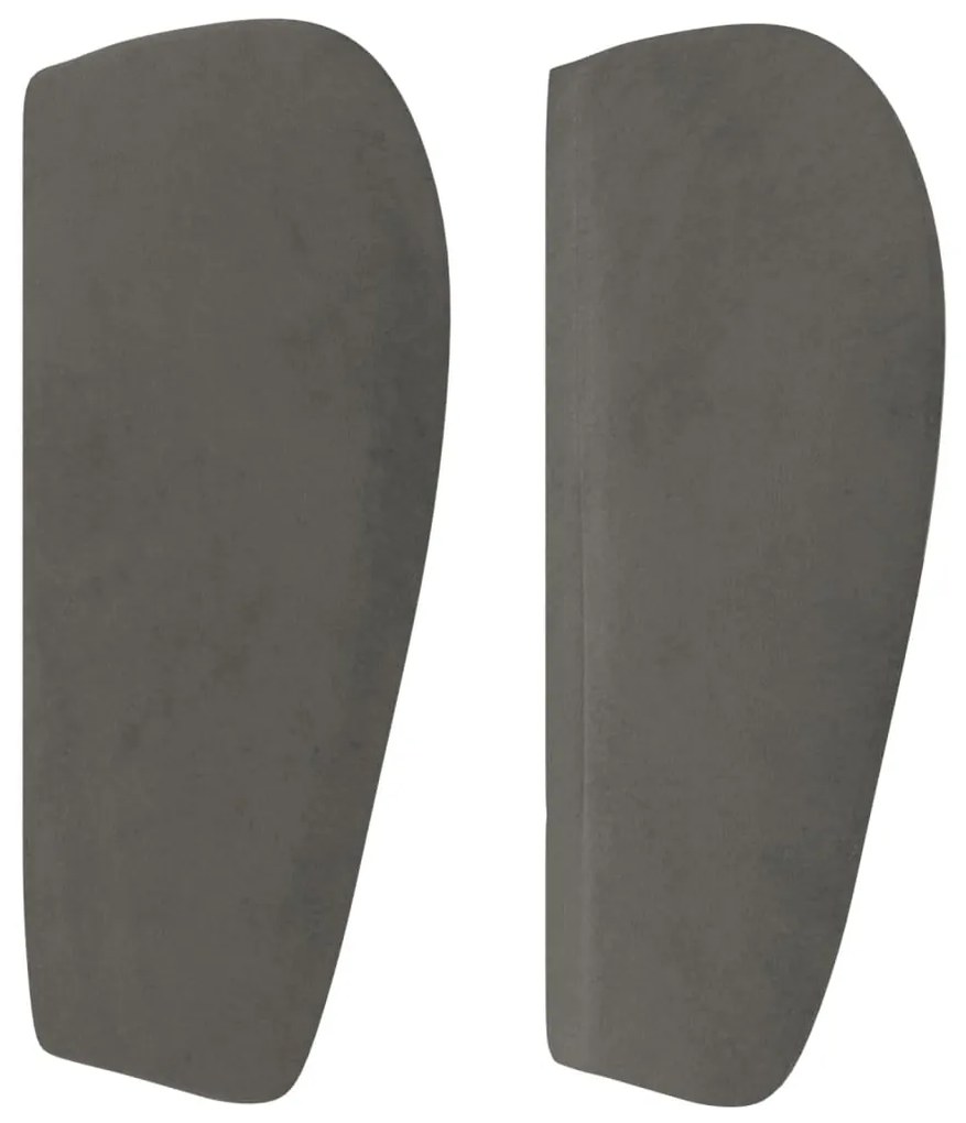 Testiera ad orecchio grigio scuro 103x23x78/88 cm in velluto
