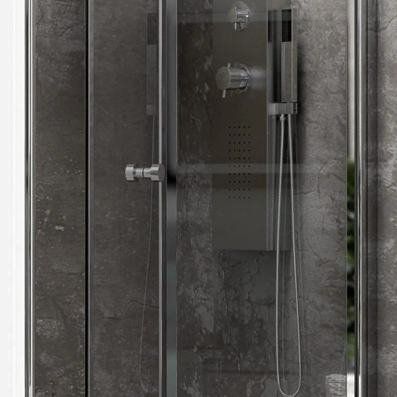 Kamalu - porta nicchia 95cm apertura a libro vetro trasparente k045