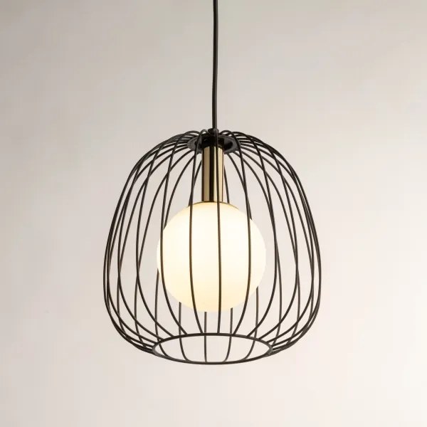 Lampadario a sospensione con filo BELL 1xG9/12W/230V diametro 24 cm nero/oro