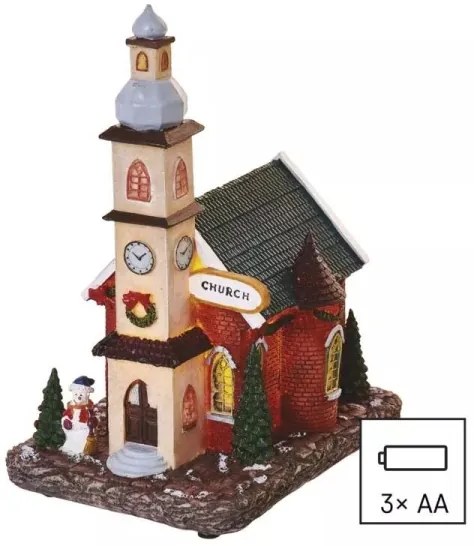 Decorazione natalizia LED LED/3xAA chiesa