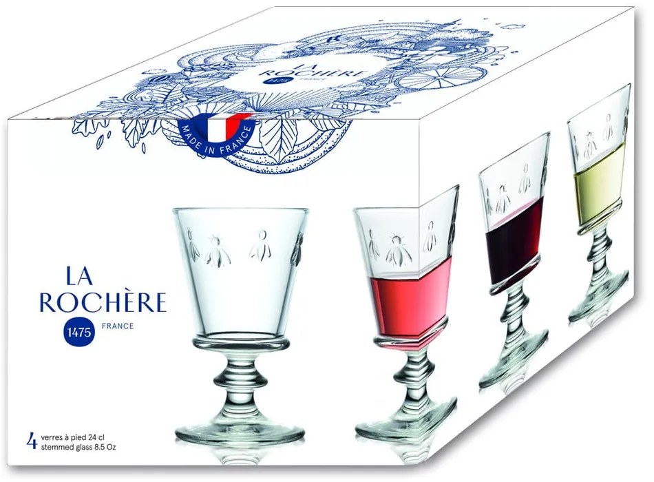 Bicchieri da vino in set 4 pezzi 230 ml Abeille - La Rochére