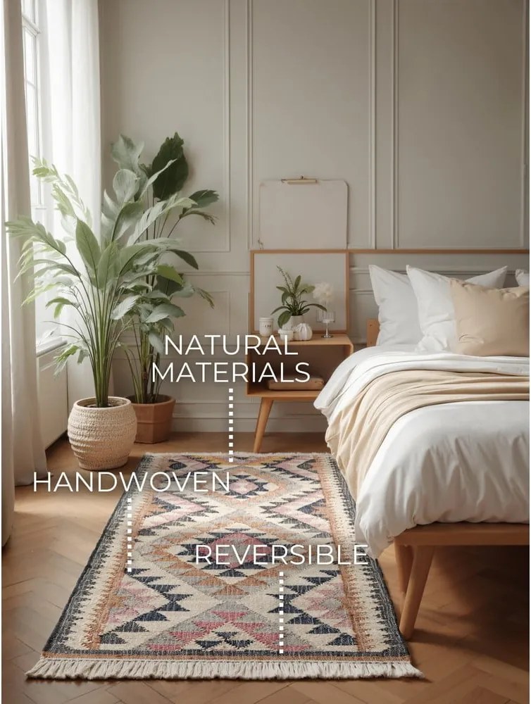 Passatoia grigia in iuta tessuta a mano 80x200 cm Roya Parsa – Elle Decoration