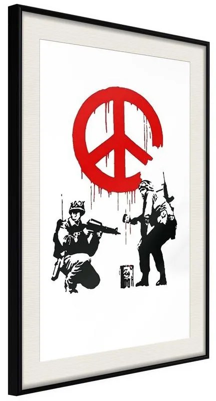 Poster  Banksy: CND Soldiers I  Cornice Quadri Cornice nera con pass-partout, Larghezza x Altezza Home decor 30x45