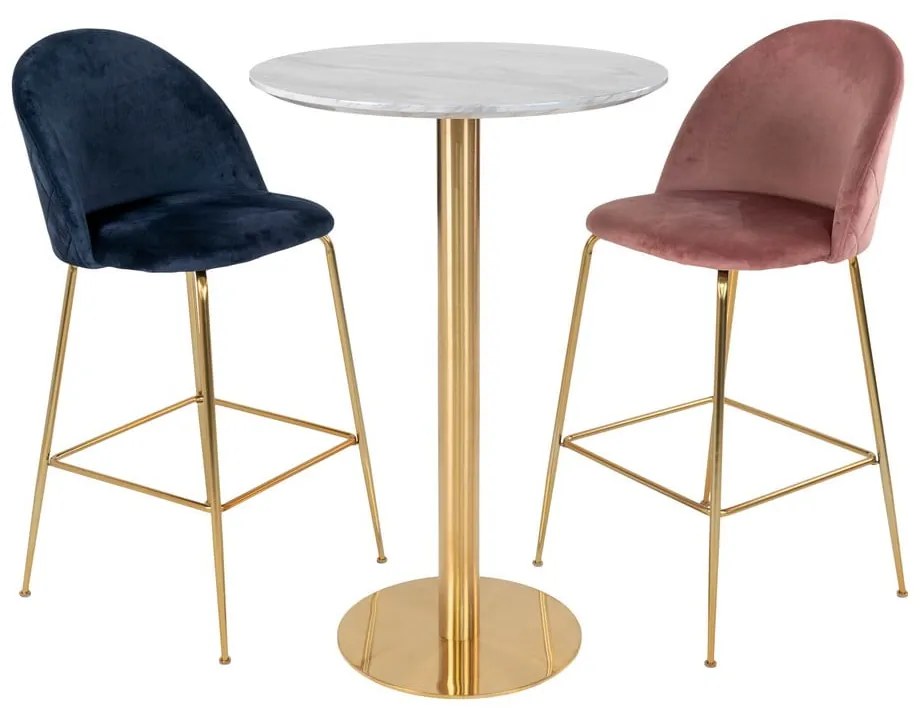 Tavolo bar rotondo con piano in marmo ø 70 cm Bolzano - House Nordic