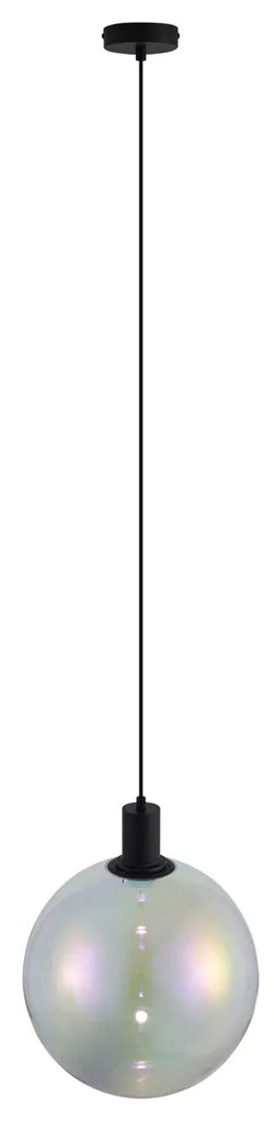 Lampada a sospensione di design nera con vetro arcobaleno 35cm - Mallon