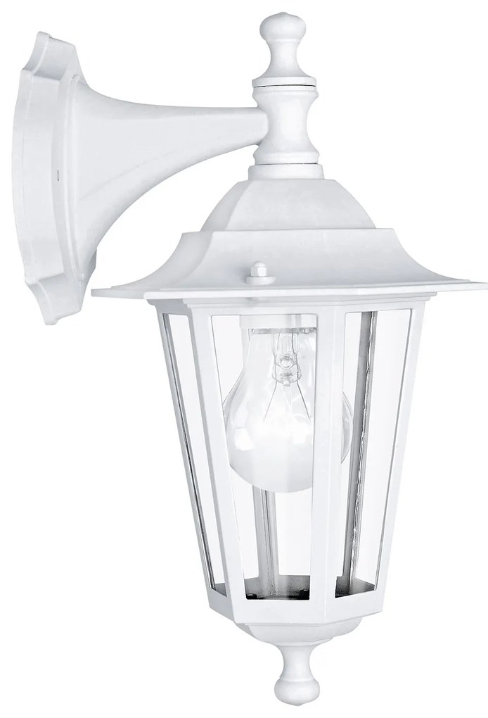 Applique Esterno Classica Laterna 5 Alluminio Bianco Vetro 1 Luce E27