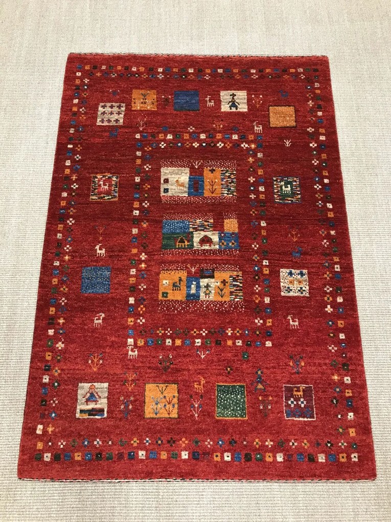 Loribaft Tappeto persiano 150 x 100 Rosso (Iran) Annodato A Mano