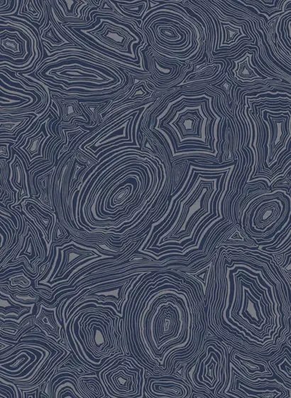 Tapete Malachite von Cole and Son - Royal Blue and Silver